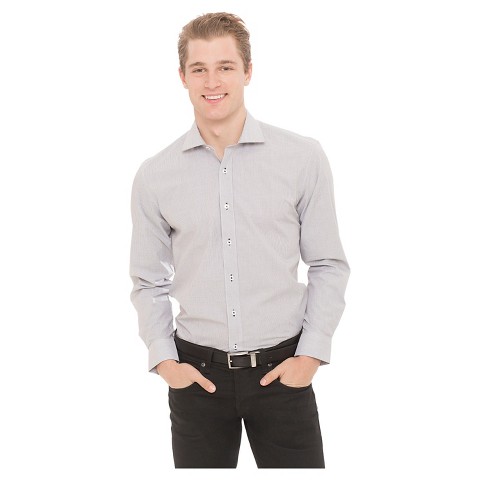 Men's Mini Check Dress Shirt Black - Graham  Graham product details ...