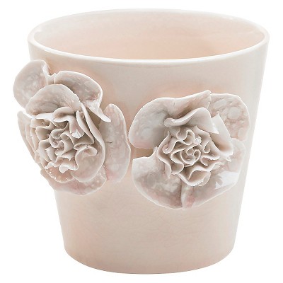 Rosette Pot 5"x 4.75" Light Pink