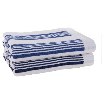 Blank Home Hampton Stripe Portuguese Bath Towel - White/Navy