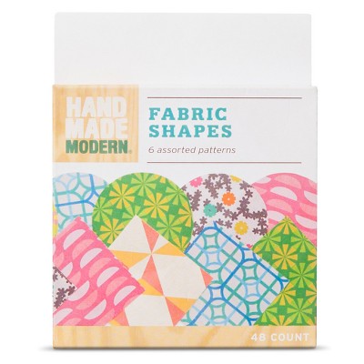 Hand Made Modern - 48ct Printed Fabric Circles/Squares -  Assorted Colors