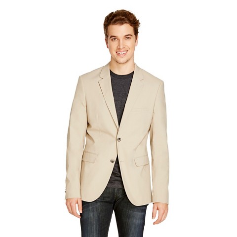 Men's Slim Fit Blazer Khaki - Mossimo