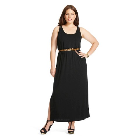 Women's Plus Size Sleeveless Maxi Dress Black - Ava  Viv product ...