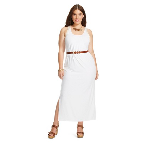 Women's Plus Size Sleeveless Maxi Dress White - Ava  Viv product ...