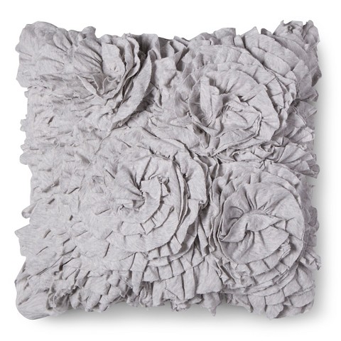 Jersey Ruffle Decorative Pillow - Gray (Square) ... : Target