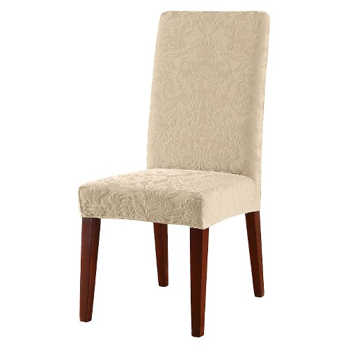 Sure Fit Stretch Jacquard Damask Short Dining Room Chair ...