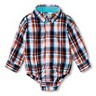 G-Cutee® Newborn Boys' Plaid Shirtzie® - Orange/Blue 18 M
