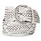 Women's Wide Woven Leather Belt - White - Merona™. Additional View 1