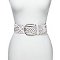 Women's Wide Woven Leather Belt - White - Merona™. Additional View 2