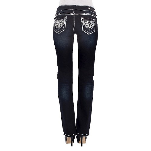 Women's Low Rise Pocket Bling Bootcut Jeans Wallflower eBay