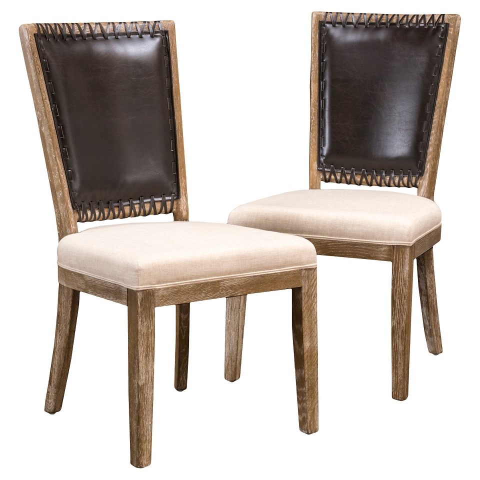 Westfield Dining Chair Wood/Brown/Beige Linen (Set of 2)   Christopher