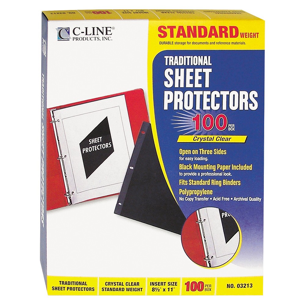 UPC 038944032139 product image for C-Line Traditional Polypropylene Sheet Protector, Standard Weight, 11 x 8 1/2, 1 | upcitemdb.com