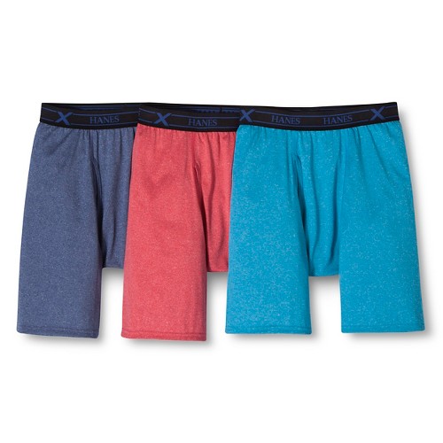 Men's 3pk Xtemp Long Leg Boxer Briefs MultiColored Hanes Premium