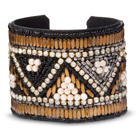 Women's Natasha Accessories Fashion Bracelet with Beads - Black/Silver (2")