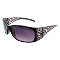 Women's Panama Jack® Small Rectangle Sunglasses with Floral Design - Black. Additional View 2
