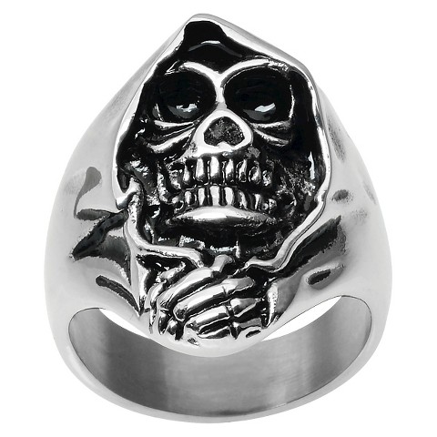 Men's Daxx Stainless Steel Edgy Ring - Silver product details page