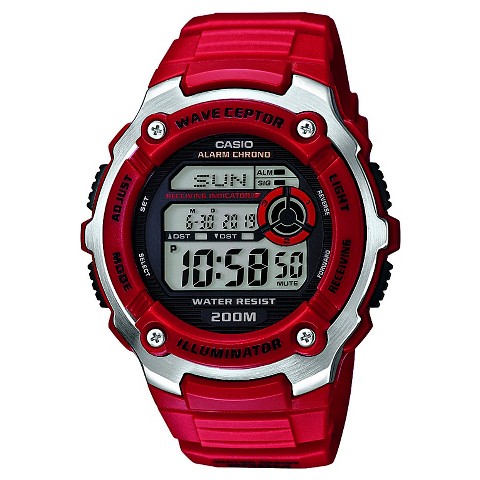Men's Casio Atomic Timekeeping Watch - Red (WV200A-4AVCF) product ...