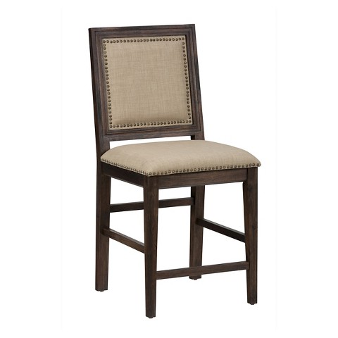 Jofran Geneva Hills Upholstered Counter Height Stool - Rustic Brown ...