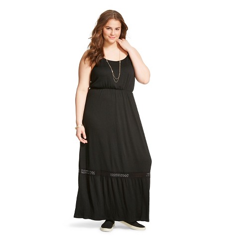 Women's Plus Size Maxi Dress Black - Mossimo Supply Co. product ...