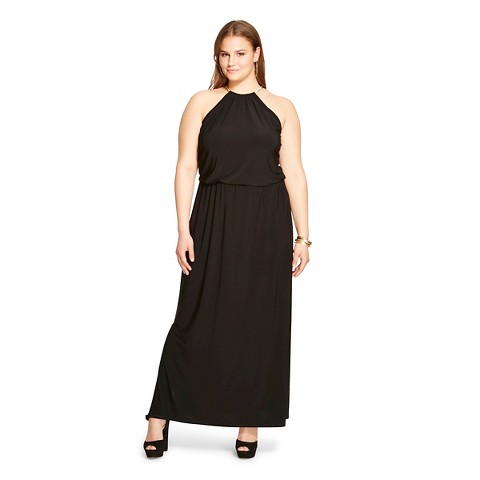 Women's Plus Size Blouson Halter Maxi Dress-Chiasso product details ...
