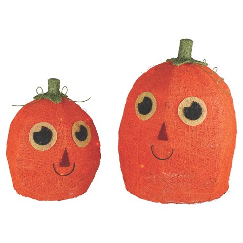 Halloween Lit Sisal Pumpkins 2Ct : Target