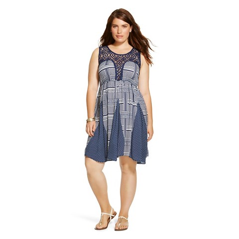 Women's Plus Size Crochet Next Dress Blue - inLuv product details page