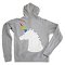 Pride Team Unicorn Fleece Hoodie Gray. Additional View 2