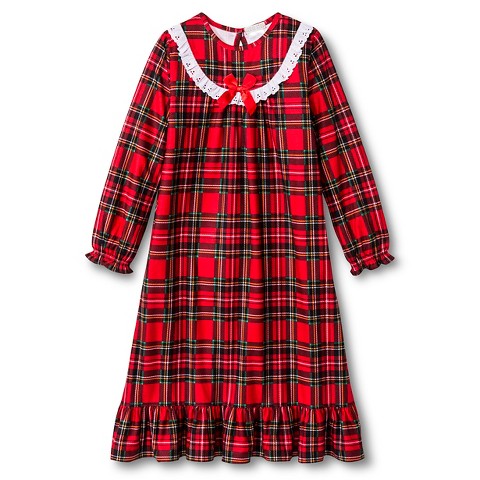 red plaid night gown