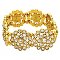 Women's Crystal Flower Stretch Bracelet - Gold. Additional View 1