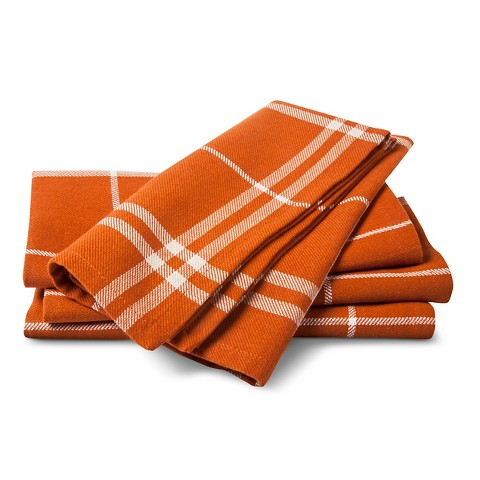 Threshold™ Napkin Set of 4 - Orange  Plaid