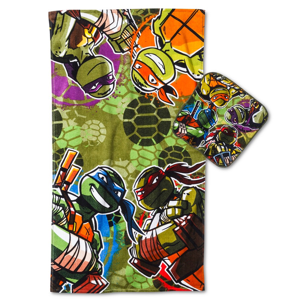 UPC 032281371876 product image for Teenage Mutant Ninja Camo 2 Pack Towel Set - Green (2'x3'8