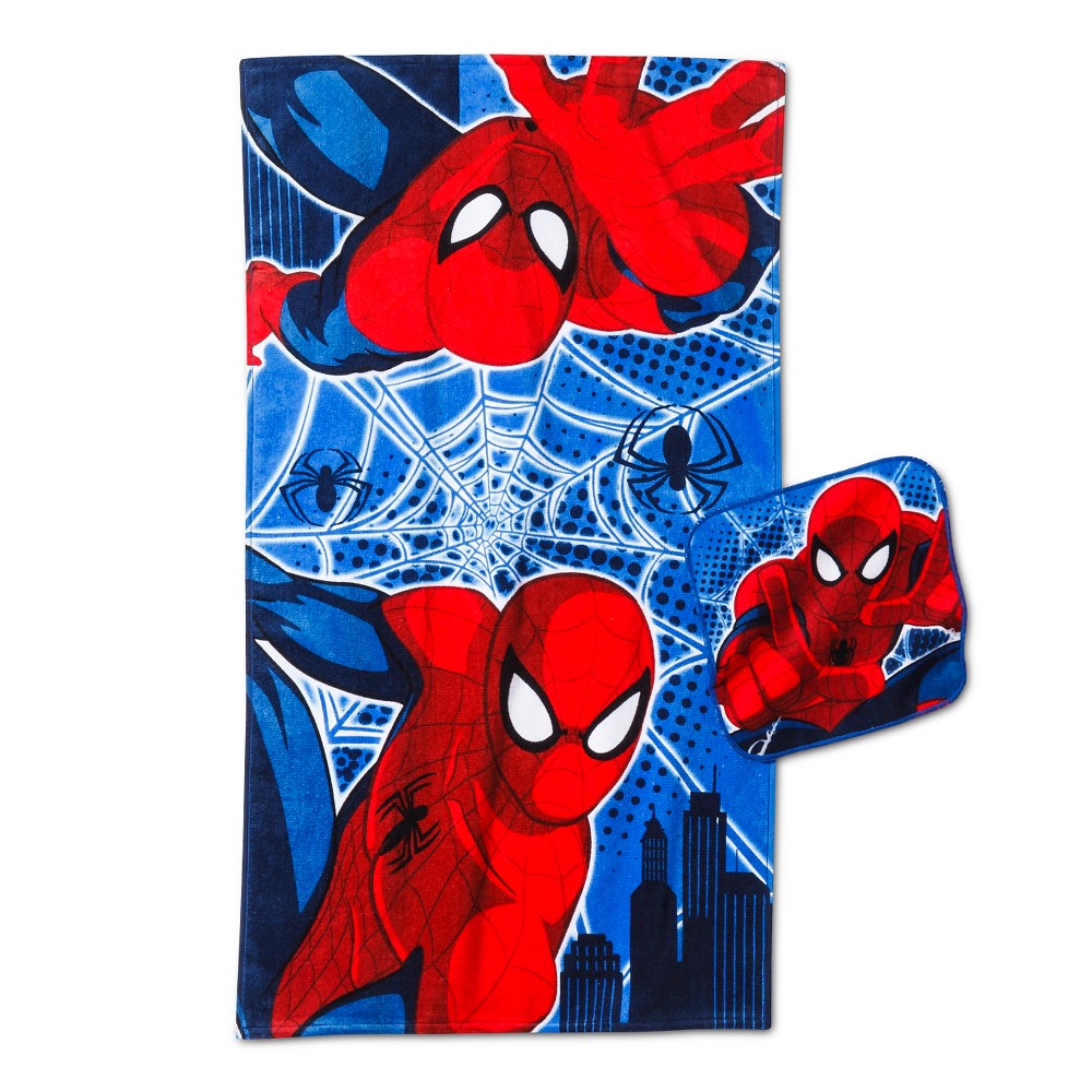 UPC 032281371869 product image for Marvel Spiderman Ultimate Hero 2 Pack Bath Towel Set - Blue (2'x3'8