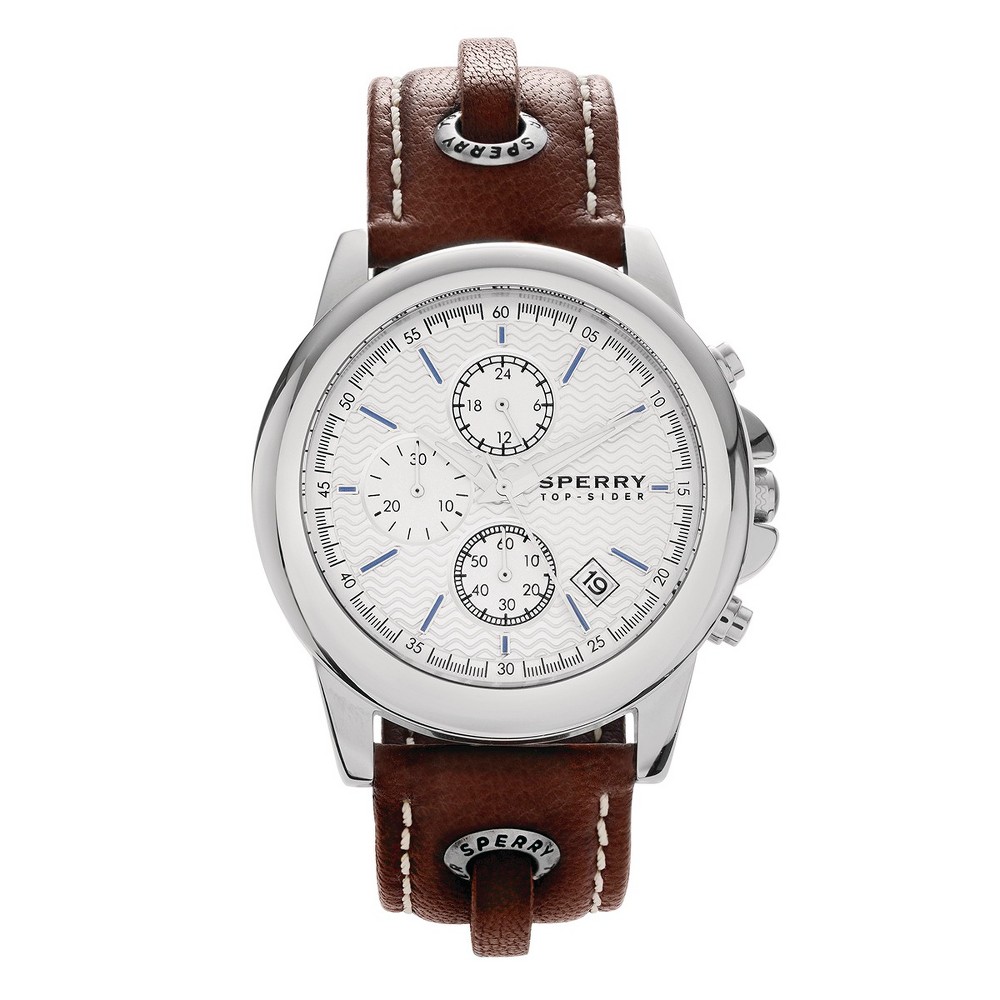 UPC 020571099067 product image for Men's Sperry Polished Leather Strap Watch - Brown | upcitemdb.com