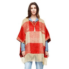 Adam Lippes for Target Mohair Fringe Poncho - Red Plaid