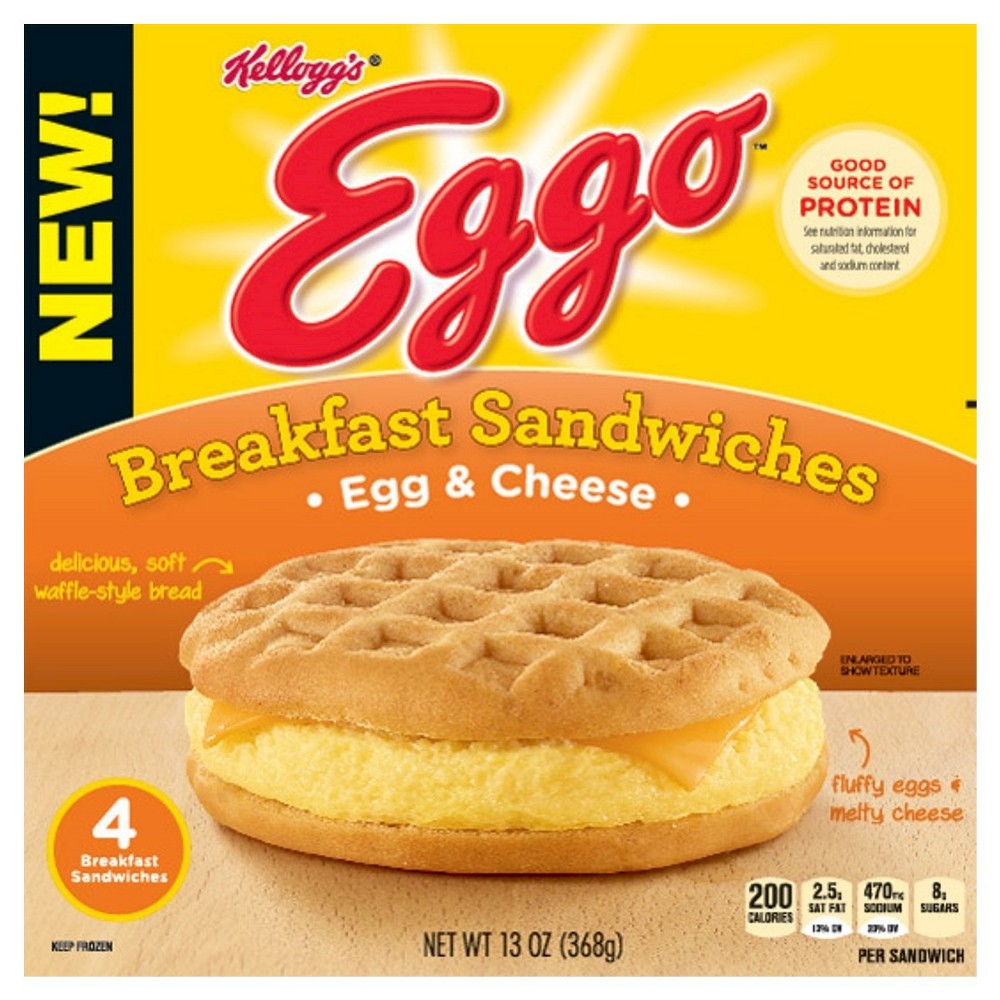 UPC 038000120848 product image for Eggo Egg & Cheese Breakfast Sandwich 4-ct 12.8oz. | upcitemdb.com