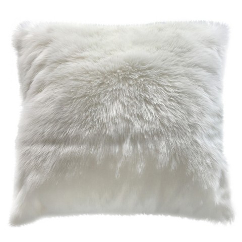 Threshold White Faux Fur Oversized Pillow : Target
