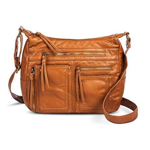 Ecom Cross Body Bags Bueno TAN SOLID Zip Closure product details page