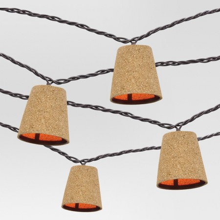 10 count Decorative String Lights - Cone Cover in Cork - Threshold : Target