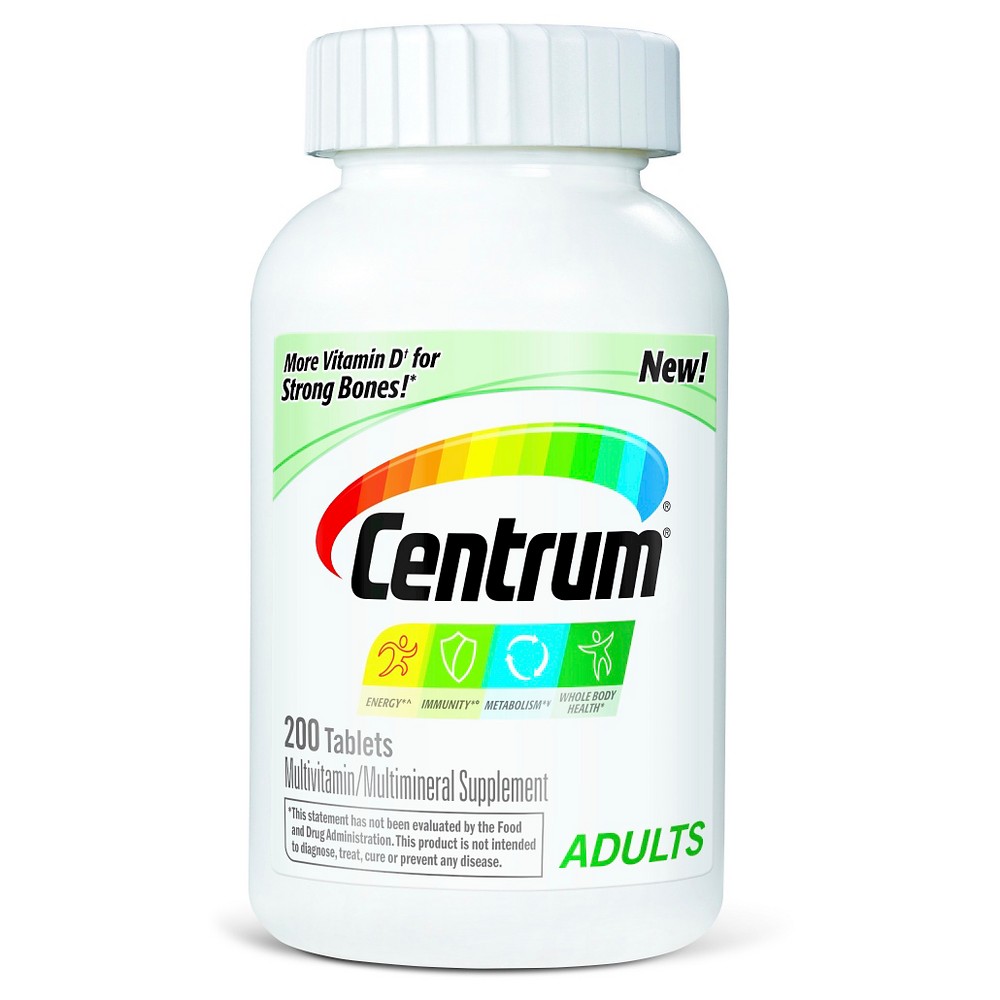 UPC 300054451743 product image for Centrum Adult Multivitamin Tablets for Strong Bones - 200 Count | upcitemdb.com