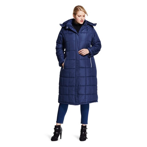 Women's Plus Size Extra Long Hooded Puffer Jacket KC Collections eBay