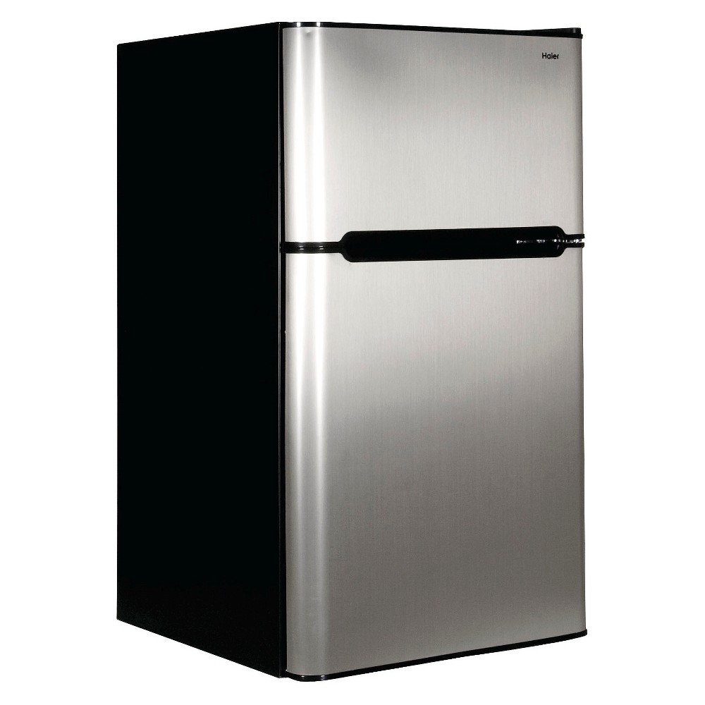 UPC 688057308555 product image for Haier 3.2 Cu. Ft. Top Mount Refrigerator/Freezer, Black/Stainless, HC31TG42SV | upcitemdb.com