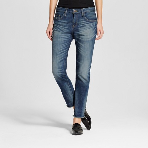Women's Midrise Crop Boyfriend Jean Dark Wash - Mossimo