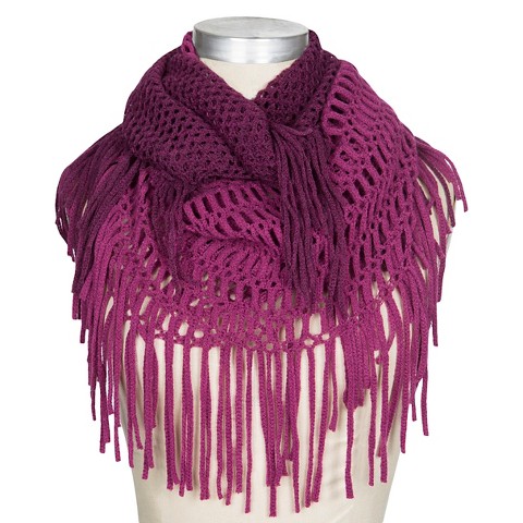 Womens Ombre Open Knit Infinity Scarf with Frin... : Target
