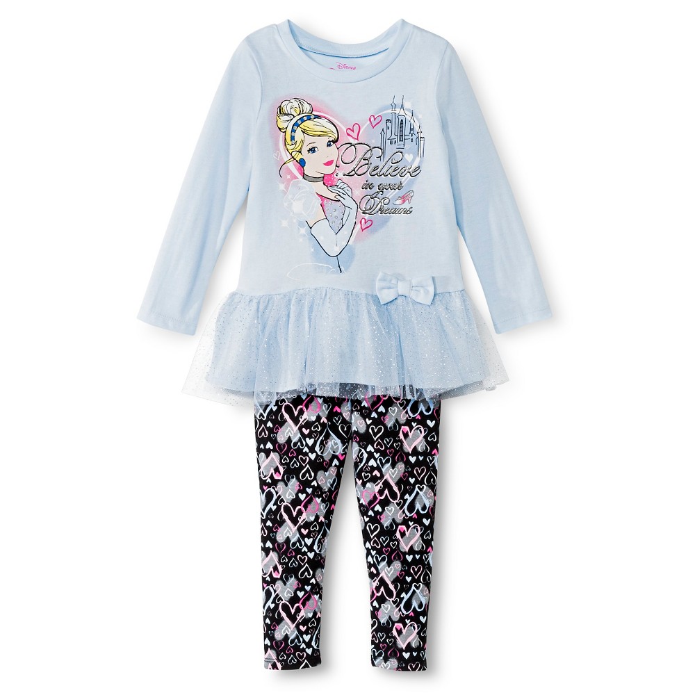 Disney Princess Cinderella Toddler Girls' Peasant Top/Legging Pant Set