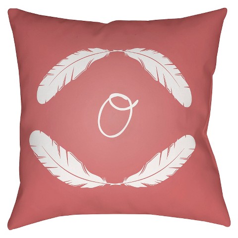 Quill Monogram - Pink Throw Pillow - Surya : Target