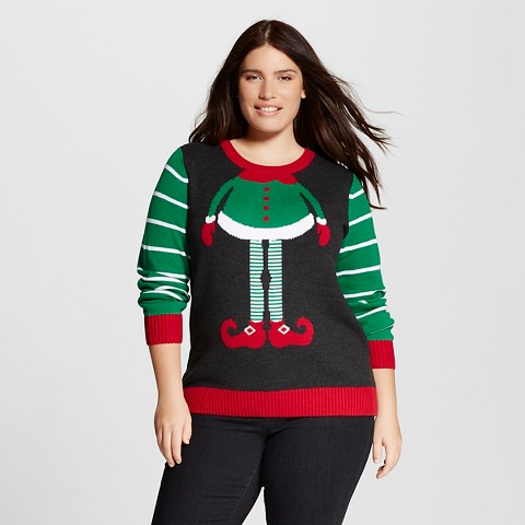 Target plus size ugly sweaters online red