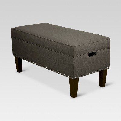 Storage Ottoman With Nailheads - Gray - Threshold™