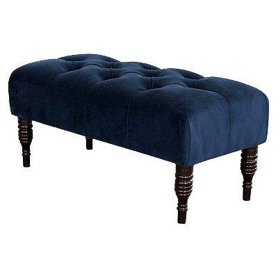 Tufted Rectangular Ottoman - Velvet Navy - Threshold™
