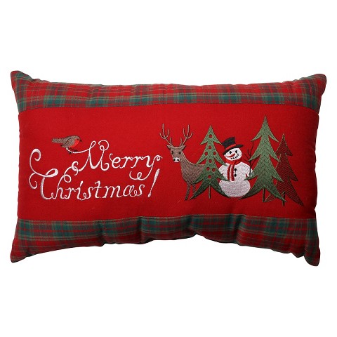 Pillow Perfect Merry Christmas Plaid Rectangular... : Target