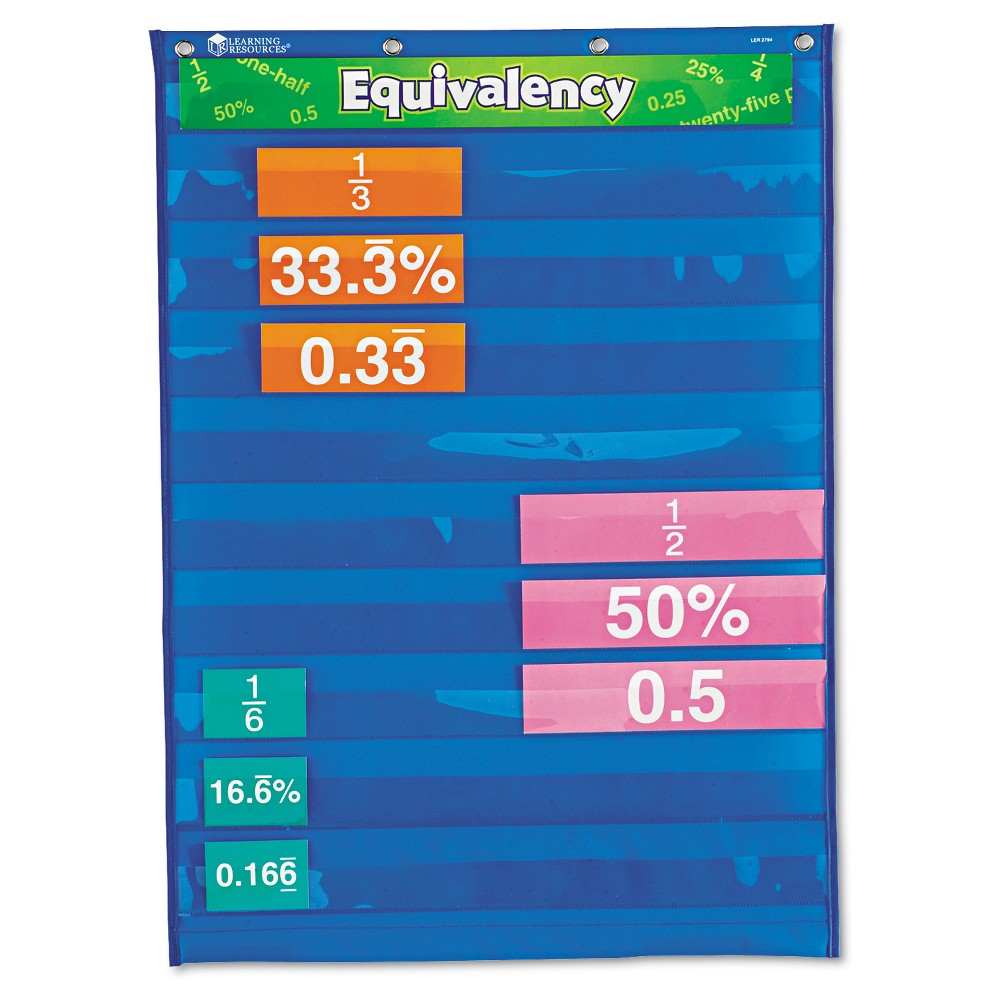 UPC 765023027945 product image for Learning Resources Equivalency Pocket Chart, 20 x 27, Blue | upcitemdb.com