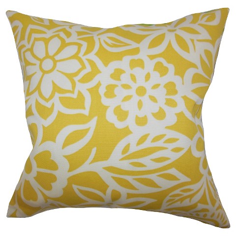 Floral Throw Pillow Yellow - The Pillow Collection : Target